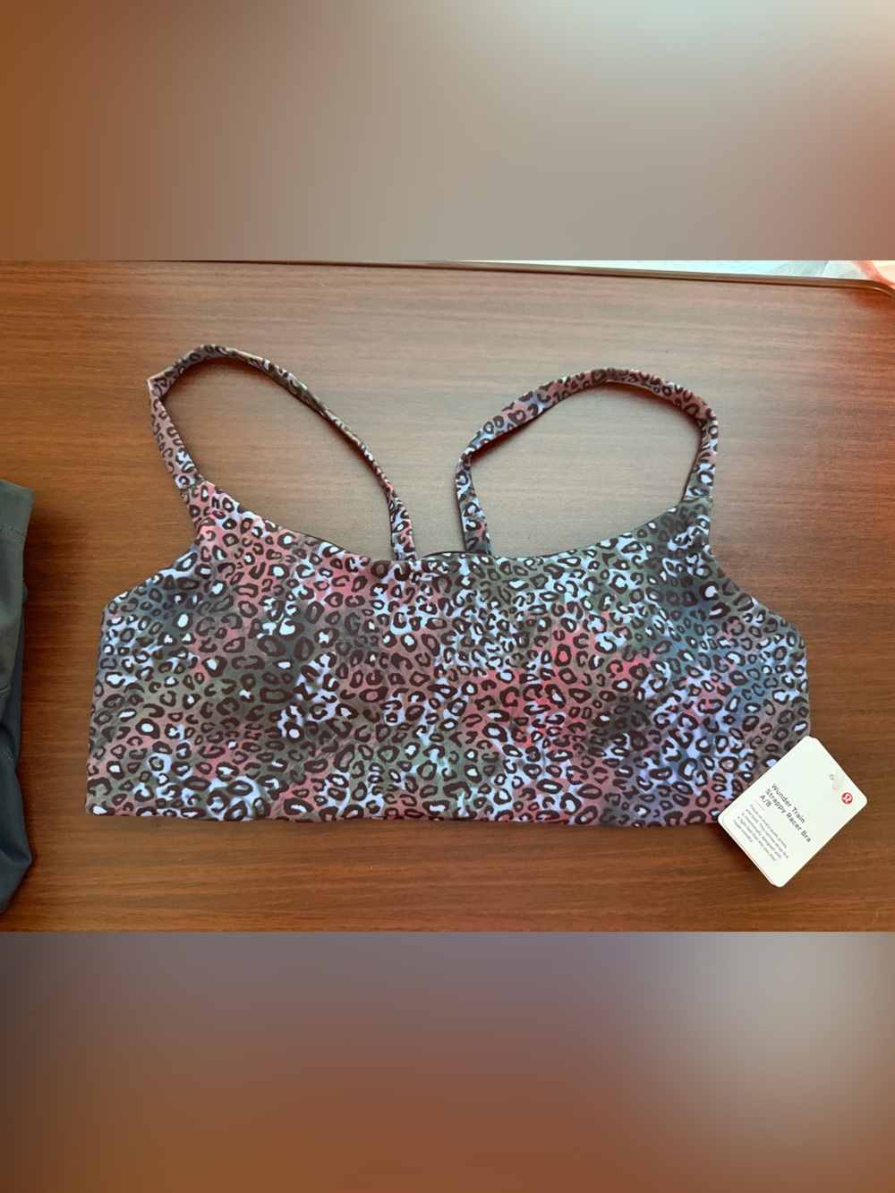 lululemon athletica Wunder Train Strappy Racer Bra - Purple & Black Leopard